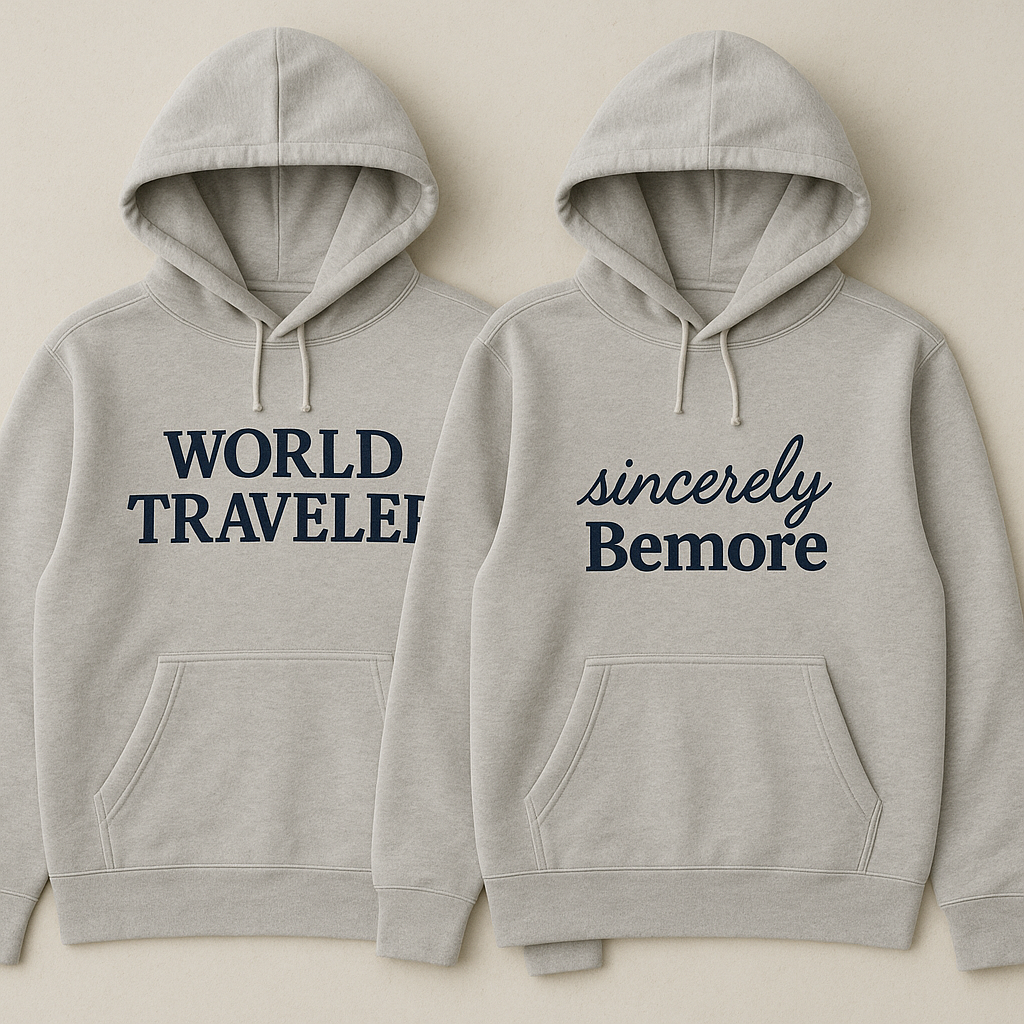 'Sincerely BeMore'' World Traveler Hoodie